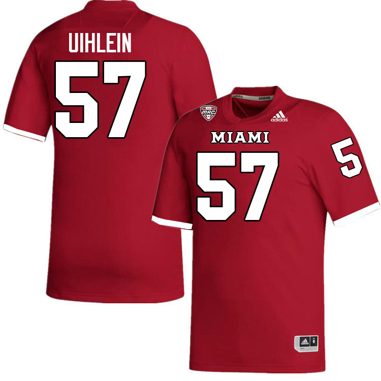 Miami University Redhawks #57 Brock Uihlein College Football Jerseys Stitched-Red